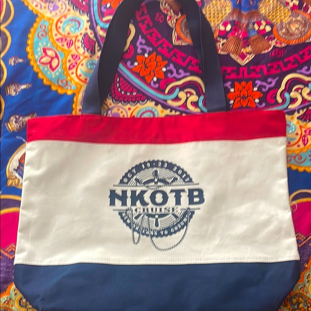 NKOTB 2017 cruise tote- Red, white, blue.